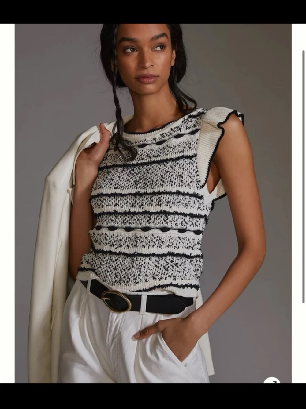 Anthropologie Pilcro Ruffle Sweater Tank size XS/Small